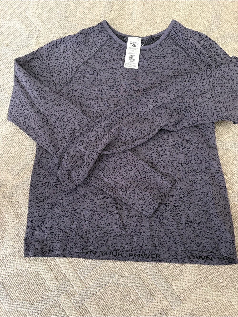 Athleta Purple Pebble-Print Athletic Shirt